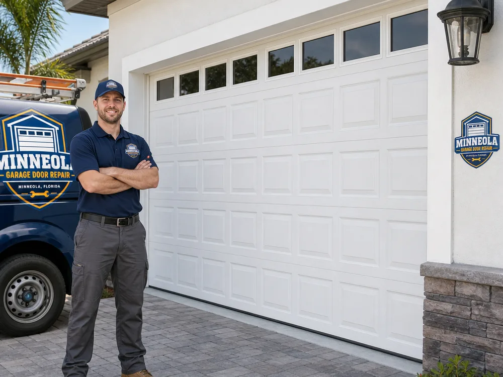 Residential garage door aligned evenly in its opening with a level bottom seal