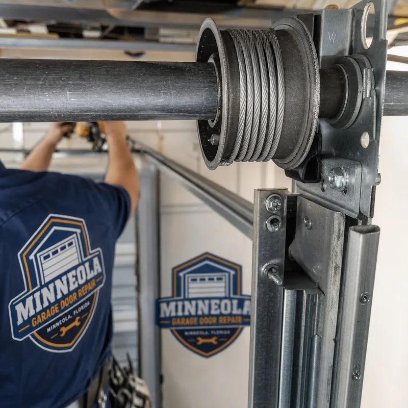 Lift cable seated correctly in the grooves of a garage door cable drum